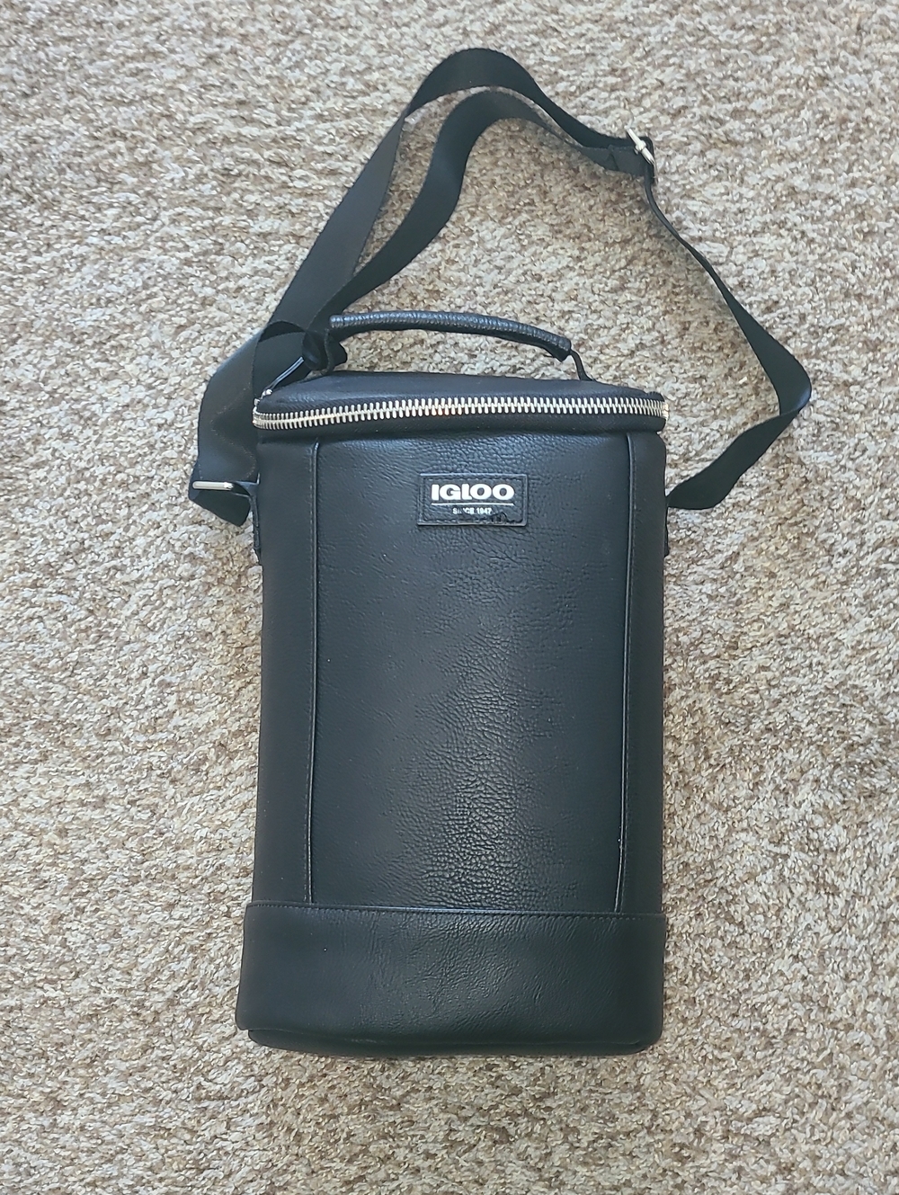 Igloo Black Vertical Insulated Travel Bag Beverage Tote